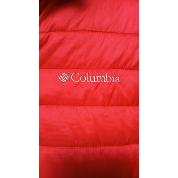 Columbia Red/Black Powder Pillow Hybrid Puffer Jacket Women's Small - Picture 9 of 16